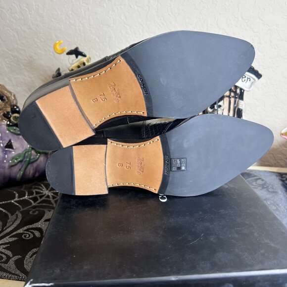 Coach Women's Suffolk Patchwork Pointed Toe Leather Ankle Boots 7.5M NEW IN BOX - Picture 9 of 14